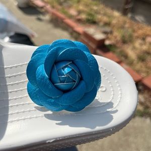 Teal Rose Charm for Crocs